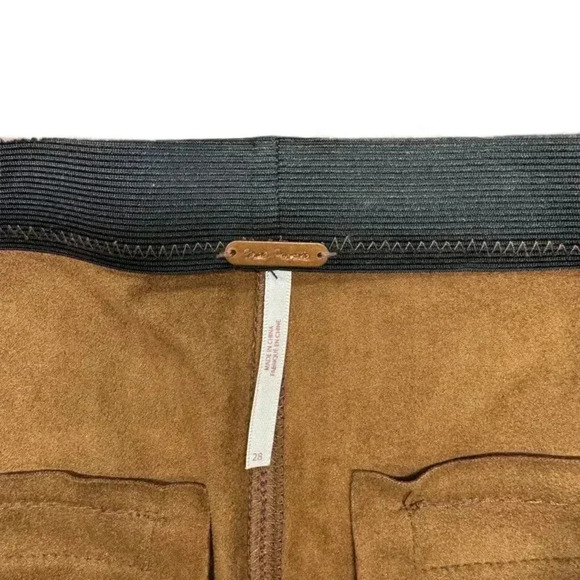 {Free People} "Never Let You Go" Faux Suede Leather Leggings Pants - Picture 6 of 7